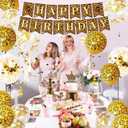 Cheetah Print Birthday Decorations for Girls 26 PCS Leopard Party Decorations with Happy Birthday Banner, Balloons, Cupcake Toppers, Cake Topper Party Supplies for Safari Jungle Theme