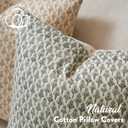 FIOUOVO Floral Pillow Covers 20x20 Pillow Cover Block Print Couch Pillows for Living Room Decorative Neutral Accent Throw Pillow Covers, 1PC, Olive Green