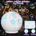 Bubble Machine Automatic Bubble Blower for Kids Toddlers LED Bubble Maker Electric Auto Rotating 45/360 Outdoor Toy for Easter and Birthday Gift Party Wedding