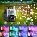 Fog Bubble Machine with 6 PCS RGB Lights & Remote,900W 3 in 1 Smoke Bubble Maker Unleash High-Output Long-Range Bubble & Fog Blower for Halloween Christmas Party Wedding Birthday (Small)