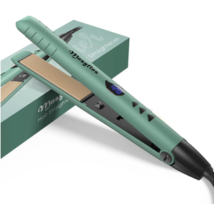 Hair Straightener,45W Hair Straightener Flat Iron, Straightener and Curling Iron for All Hairstyles, Fast Heating with LCD Display,Dual Voltage & Adjustable Temp, Gift for Girls Women (Green)
