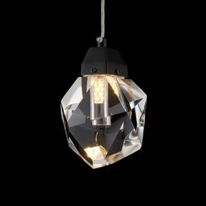 1-Light Black Crystal Pendant Light, Modern Mini Hanging Ceiling Light with Diamond K9 Prism, Dimmable LED Pendant Lamp for Kitchen Island, Dining Room, Bedroom, Hallway, Bar