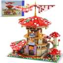 2763PCS Mushroom House Building Blocks,Creative Ideals Ganoderma Hotel Building Blocks, Perfect Choice for 6+ Boys, Girls or Adults
