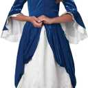 California Costumes girls Colonial Era Dress/Martha Washington (Small, Teal)