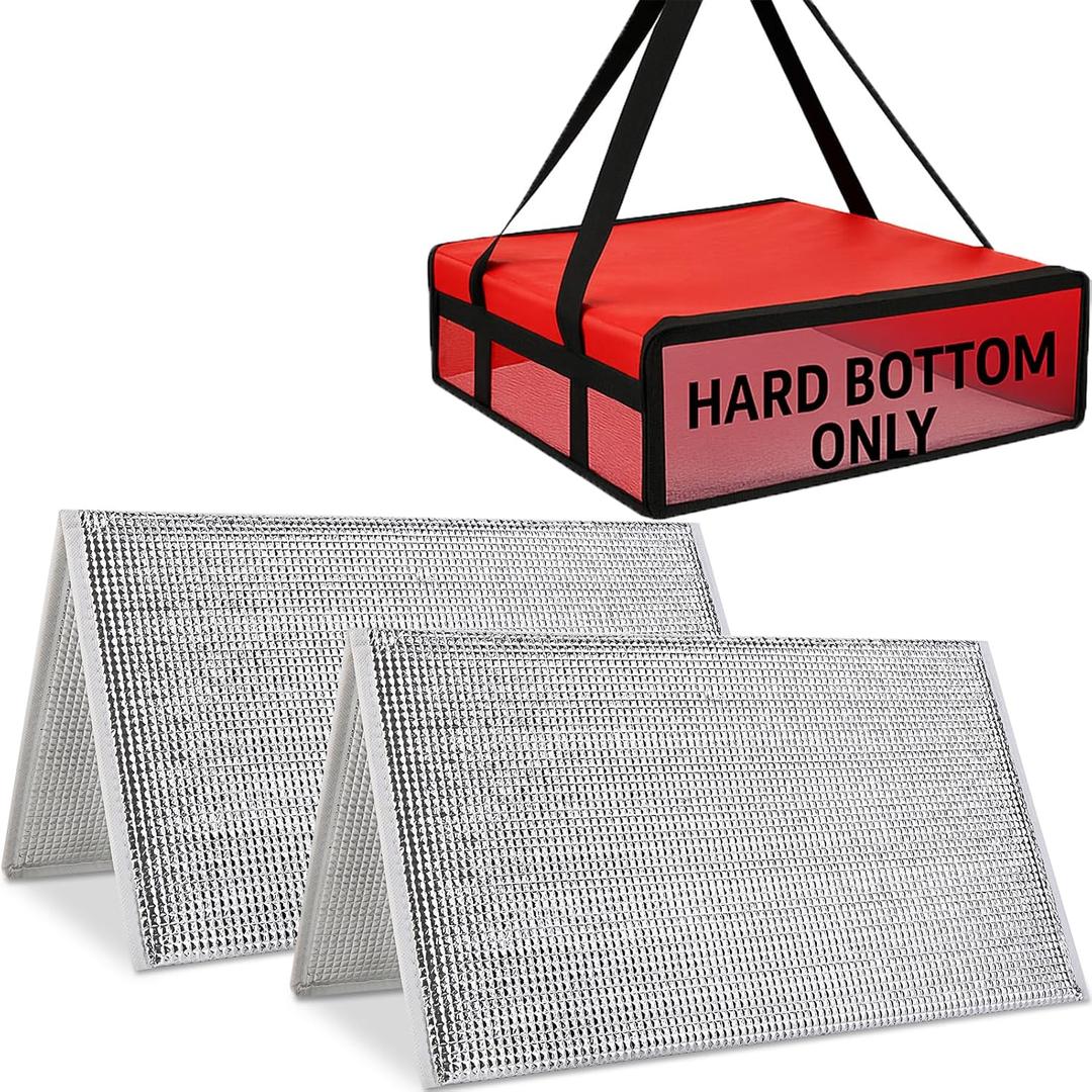 Bodaon 2PK Hard Bottom for 20"×20" Insulated Pizza Dlivery Bag, Doordash Uber Eats Catering Picnic Styrofoam Cooler Warmer Food Bags Carrier Accessories, Door Dash (Collapsible Board Only, No Bag)