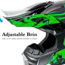Youth Kids Motocross Helmet, ATV Dirt Bike Helmet, Off-Road BMX 4-Wheeler Full Face Motorcycle Helmet W/Goggles Gloves & Mask, DOT Approved (Bright Green, Medium)