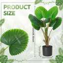 Giegxin 2 Pack Artificial Fan Palm Tree 2.36 ft Tall Fake Tree Round Leaf Fake Palm Plant with Planter, Faux Tropical Areca Floor Plant, Artificial Silk Plants for Indoor Outdoor Home Office Decor