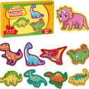 9 Packs Large Piece Jigsaw Puzzles for Toddlers 1-3,Kids Wild Animal Puzzle Ages 3-5,Baby Farm Dinosaur Puzzle,Preschool Educational Montessori Toys for 3 Year Old,Kindergarten Matching Puzzle