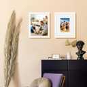Picture Frames 8x10 2 Pack Made of Solid Wood White for Wall Mounting and Tabletop Display