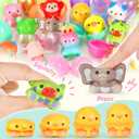 SevenQ Easter Basket Stuffers 48Pcs Prefilled Easter Eggs with Toys Cars Squishy Erasers Stamps for Kids Fidget Toy Plastic Egg Fillers Hunt Pinata Party Favor Bags Classroom Treasure Box Essentials