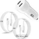 iPhone 14 13 Car Charger, [Apple MFi Certified] 45W Dual Port USB C Rapid Apple Car Adapter with 6ft Type C to Lightning Cable Fast Charging for iPhone 14 Pro/14 Pro Max/14 Plus/13/12/11/X/XS/SE,iPad (White)