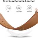 Bestig Leather Bands Compatible with Apple Watch Band 38mm 40mm 41mm 42mm(Series 10 11) for Women Men, Wristband Strap for iWatch SE3/2/1&Series 9 8 7 6 5 4 3 2 1(Brown+Rose Gold)