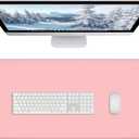 Dapesuom Large Gaming Mouse Pad, Extended Mouse Mat with Stitched Edges, Full Size Keyboard Pad with Non-Slip Base, Big XXL Computer Desk Mats for Gamer, Laptop, Office, 31.5 x 15.7in, Pink