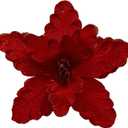 10 Pcs Large Poinsettias Christmas Tree Flower Glitter Silk Flower Picks Ornaments for Wreath Garland Wedding Decoration (Dark Red)