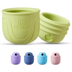 Interactive Dog Toy, 2-in-1 Long-Lasting Treat Dispenser Dog Puzzle Feeder Toys, Stuffable Enrichment Freeze Lick Bowl for Boredom, Reduces Anxiety Silicone Fetch Catch Chew Toy (Green)