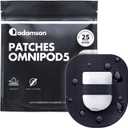Adamson Omnipod 5 Overpatches  25 Waterproof Omnipod 5 Adhesive Patches, Sweatproof & Skin-Friendly, No Glue on Center, Easy to Apply & Remove, Secure Hold for Active Lifestyles  Black