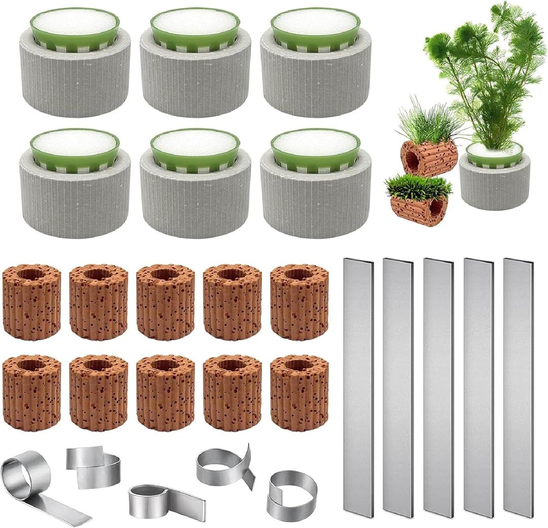 26 Pack New Upgrade Aquarium Plant Weights, Aquatic Water Plant Fixed Rings, Water Plants Cultivation Fixed Ring Plant Pot for Secure Aquatic Plant Placement (26PCS)