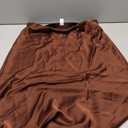 Amy Babe Womens Satin Silk Midi Skirt High Waist A-Line Casual Elastic Waist Long Skirts for Women L