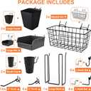 Pegboard Basket Organizers, Peg Board Large Baskets Hooks Bins Cups Tool Organizer 42 Pack Set, Wall Storage Display Hanging Accessories for Craft Office Stadio Shed Garage Organization (Black)