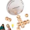 The Crossword Game,Classical Game with 12 Dice Letters, Wooden Letter Tiles Dice Games for Camping,Travel Playing with Case White Elephant Gift Adults