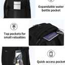 ECOHUB 17'' Small Travel Backpack, United Airlines Personal Item Bag 16.7"x10"x8" with 13 Pockets Carry on Backpack with USB Port Luggage Sleeve Travel Essentials for Men Women Water Resistant, Black