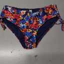 Daci Women's Side Tie Mid Rise Bikini Bottom, Colorful Floral, X-Small