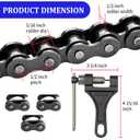 420 Motorcycle Chain Total 110 Links - 420 Standard Roller Chain for 110cc 125cc Go Kart Dirt Pit Bike ATV Quad Scooter Mini Bike, Free Chain Breaker Included