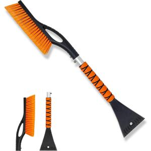 27" Detachable Aluminum Snow Brush & Ice Scraper for Car Windshield - Ergonomic Foam Grip, Suitable for Cars, Trucks, SUV Windshields & Windows, Winter Car Essential Tool