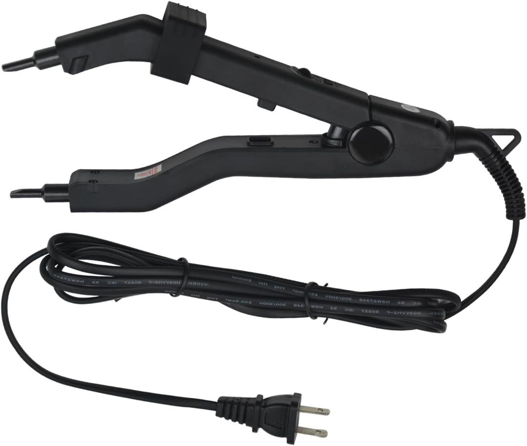 Heat Hair Connector Hair Extension Tool Heating Hair Extension Iron Adjustable Temperature Keratin Bonding Tool US Plug for Hair Extensions (Black)