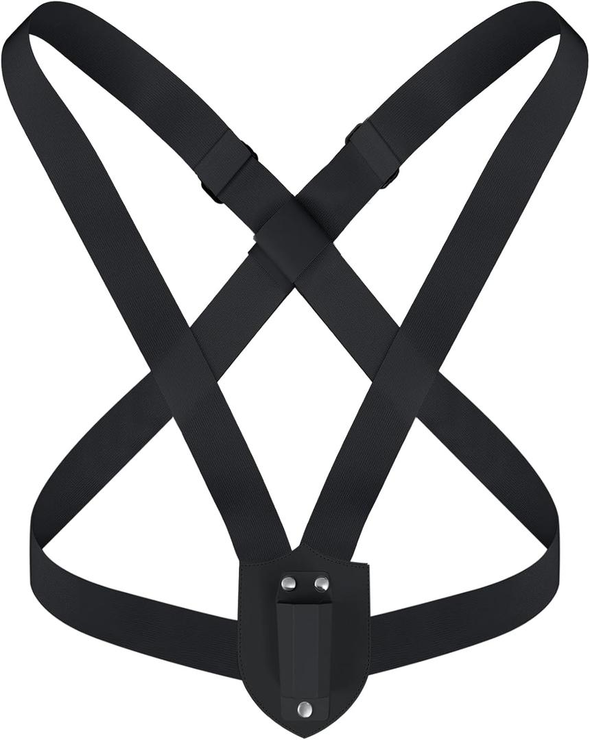 Jecery Double Strap Parade Flag Carrier Parade Harness Color Guard Flag Pole Holder Nylon Sling Carrying Belt for Parades(Black)