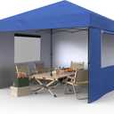 Garvee 10x10 Outdoor Pop Up Tent, Single Person Canopy Tent, Heavy Duty Commercial Instant Tent, 3 Sidewalls+Blue