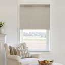 100% Blackout Roller Shades Cordless Blinds for Windows Free-Stop Thermal Insulated Black Out Linen Roller Shades Blinds for Bedroom Living Dining Room Home Office Beige Oatmeal 29" W x 72" H