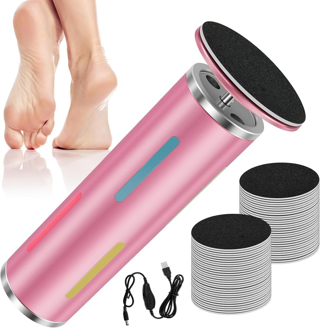Electric Foot Callus Remover, Professional Electric Foot File Callus Remover for Feet, Adjustable Speed Foot File with 60 Pcs Sandpaper Discs for Feet Dead Skin and Calluses