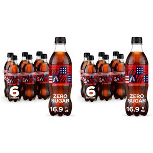 Coca-Cola Soda Soft Drink Bottles, 16.9 fl oz, 6 Pack (EXP 12/31/25)
