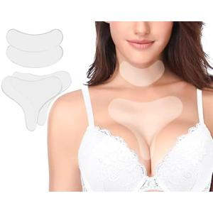 Neck Wrinkle Patches Chest Pads, Anti Silicone Patches, Resuable and Medical Grade Décolleté Anti, Overnight Treatment for Sidesleeper,4 Pads