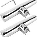 DasMarine 2 Pack Tournament Style Clamp on Fishing Rod Holder for Rails 1" to 1-1/4" Rail Mount Stainless Steel Rod Holder