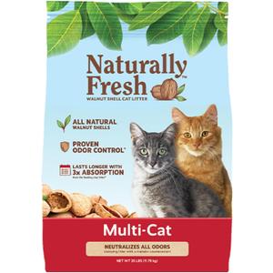 Naturally Fresh Cat Litter Made From Walnut Shells, Unscented, Multi-Cat, Upcycled, Low Dust, Sustainable, 26 Lbs