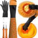 Pumpkin Scraper Glove  As Seen On Shark Tank - Mess Free and Fun Pumpkin Carving Kit  Carve and Clean Jack-O-Lantern Guts with Ease and Zero Mess on Your Hands! (Adult Kit)