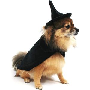 Midlee Halloween Witch Cape and Hat Dog Costume (Large)