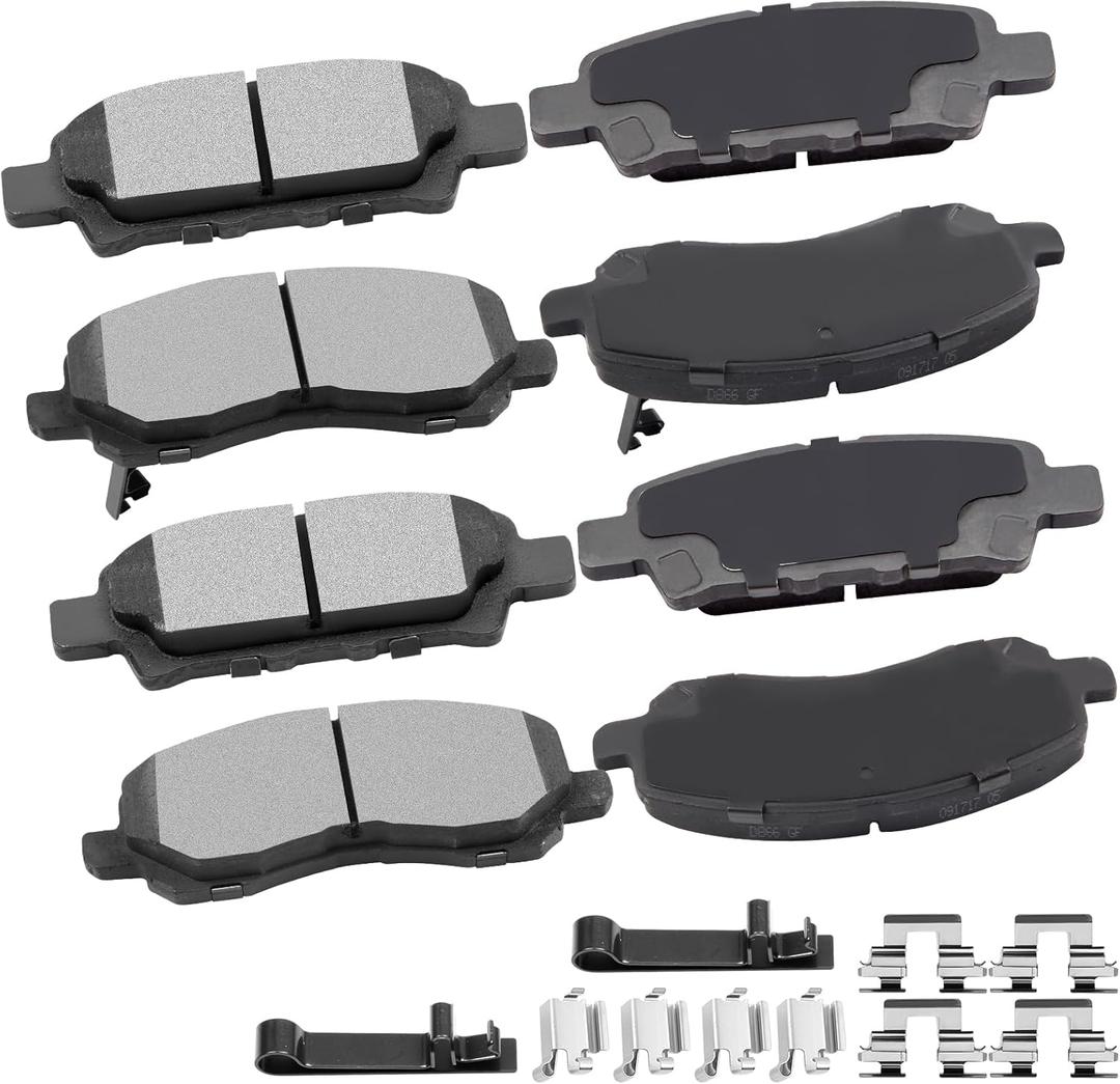 cciyu D1037 D866 Ceramic Front Rear Disc Brake Pad For Chrysler 200/Sebring,For Dodge Avenger/Caliber,For Jeep Compass/Patriot,For Mitsubishi Lancer/Outlander,18 For Mitsubishi Outlander Sport,8pcs