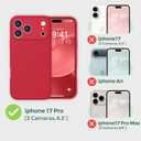 Magnetic for iPhone 17 Pro Case [Compatible with Magsafe] [Premium Silicone Satin-Smooth Touch] Slim Shockproof Anti-Scratch Microfiber Lining Case, 6.3 inch, Red
