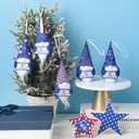 Jenaai 5 Pcs Patriotic Gnomes Ornaments Veterans Gifts Bulk with Appreciation Cards Tree Hanging Gnomes Plush for Holiday Patriotic Party Office Xmas Tree Home Decor