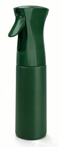 Hula Home Continuous Spray Bottle for Hair (10.1oz/300ml) Empty Ultra Fine Plastic Water Mist Sprayer – For Hairstyling, Cleaning, Salons, Plants, Essential Oil Scents & More - Green