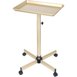 Salon Tray, Champagne Gold Salon Rolling Tray, Salon Service Tray Cart with Adjustable Height, Salon Tray on Wheels, Ideal Use As Tattoo Tray&Deantal Tray, No-Rusting
