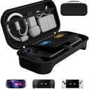 Ivoler Carrying Case for Lenovo Legion Go S/ASUS ROG Xbox Ally/Xbox Ally X Portable Hard Shell Pouch Travel Bag Built-in Gaming Charger Dock Storage, 8 MicroSD and 2 Credit Sized Cards Slots -Black