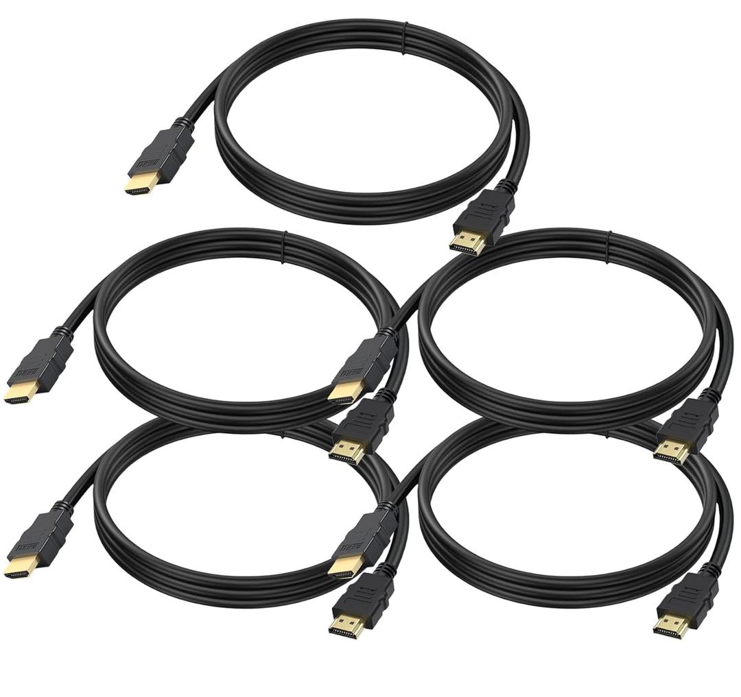 4K HDMI Cable 3 FT 1-Pack, 3FT HDMI Cord 4K@60Hz, Shielded HDMI Cord Support HDCP 2.2, HDR, 3D, eARC, ARC & CL3 Rated | for TV, Laptop, Monitor, PS5, PS4, Xbox One, Fire TV, Soundbar, Roku & More (Black)