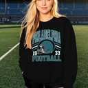 MNLYBABY Football Sweatshirt Women Game Day Sweatshirts Football Team Fans Pullover Long Sleeve Crew Neck Tops (Black, M)