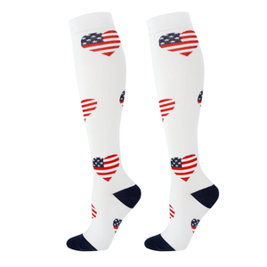 Junely Compression Socks for Women Knee High Festival Socks for Running Work Support Nurses Pregnancy Travel Amazon's Choice, Women 7-12 | Men 6-11