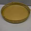 Wenqik Cake Stand 14 Inch Round Metal Cupcake Dessert Wedding Cake Stand Cookies Display Holder Fruit Serving Tray for Table Wedding Birthday Anniversary Party (Gold)