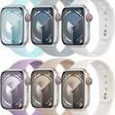 Sport Bands for Apple Watch Band 46mm 40mm 44mm 41mm 45mm iWatch Bands 38mm 42mm Men/Women,6 Pack Soft Silicone Wristband Strap for Apple Watch Ultra Band 49mm series 10 9 8 7 6 5 4 3 SE 45 41 44 40 mm